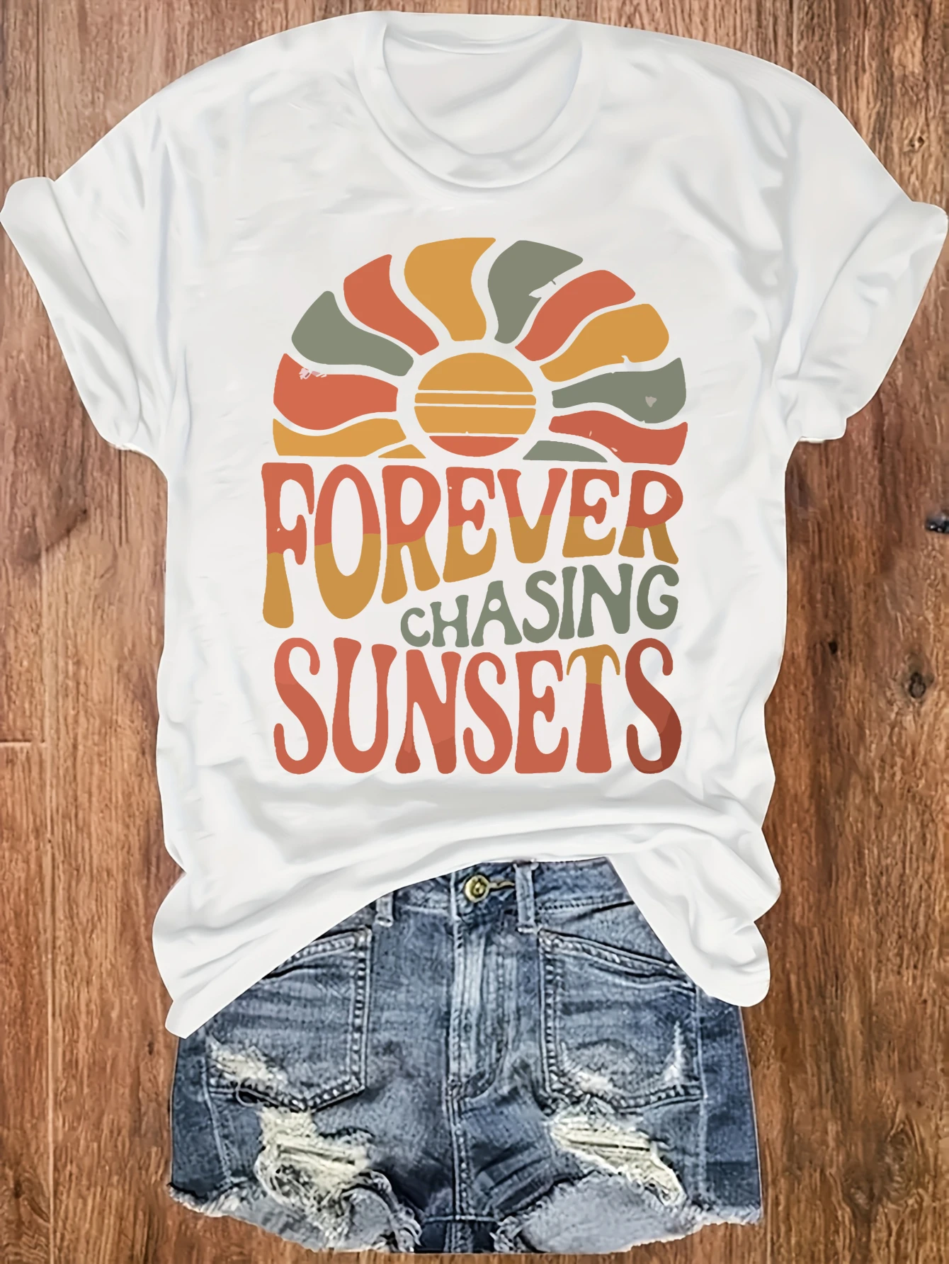 

Women's plus size tank top Forever Chasing Sunsets Sunset Design Suitable for sports and daily wear summer fashion tops summer