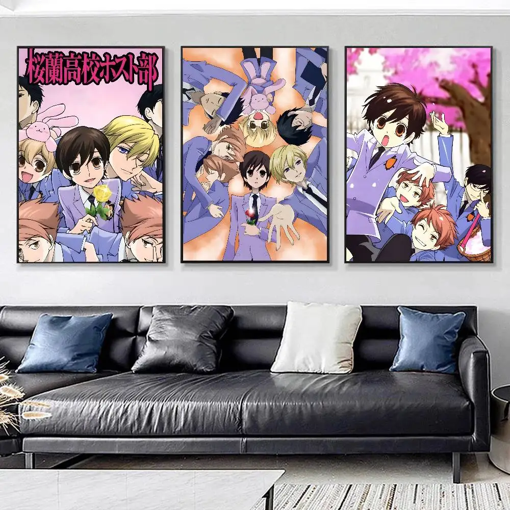 Cartoon Anime O-Ouran High School Host Club Posters HD Print Vintage Wall Art Decor for Home Study Room