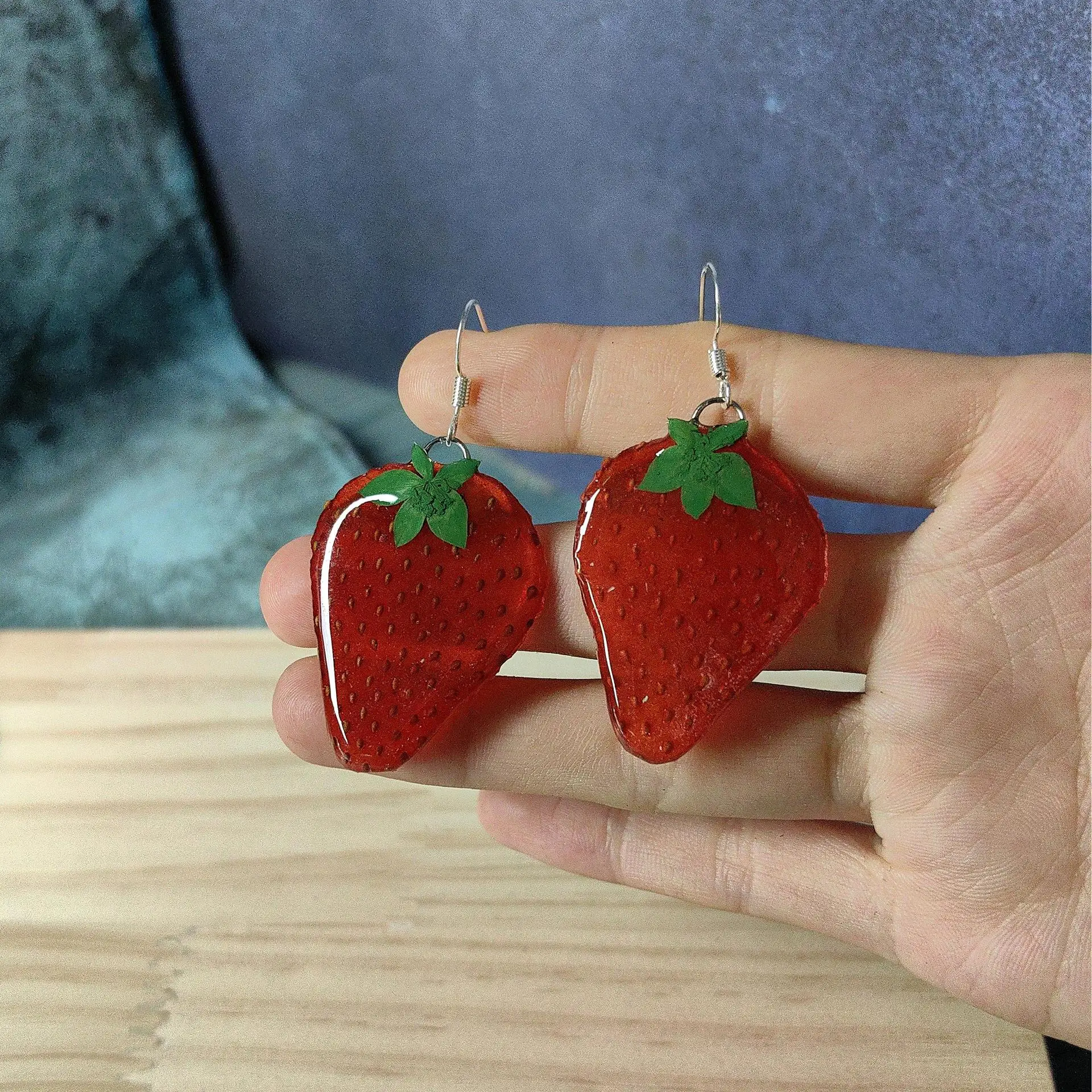 Natural Fruit Slice Series Plant Earrings Cute Kiwi Earrings Epoxy Resin Natural Lemon Earrings Real Fruit Chip Jewelry Custom