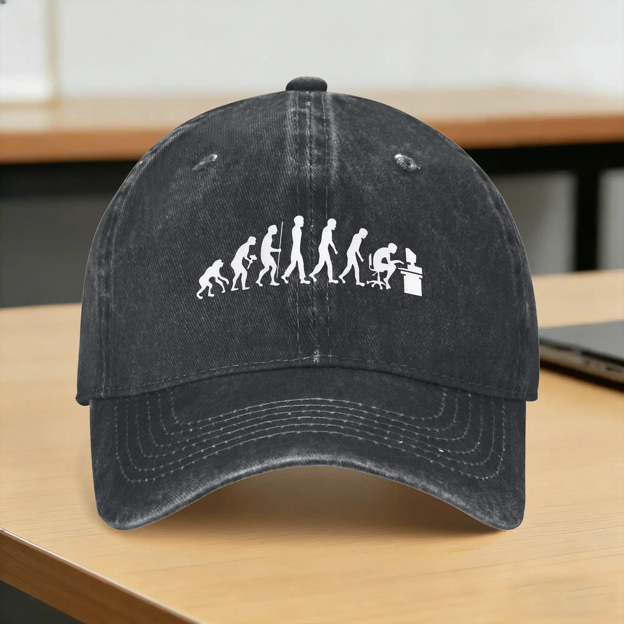 Evolution of Geek Computer Gamer Present Sun Baseball Cap  Men Women Design Hip Hop Hats Tennis Skate Sunscreen Baseball Caps