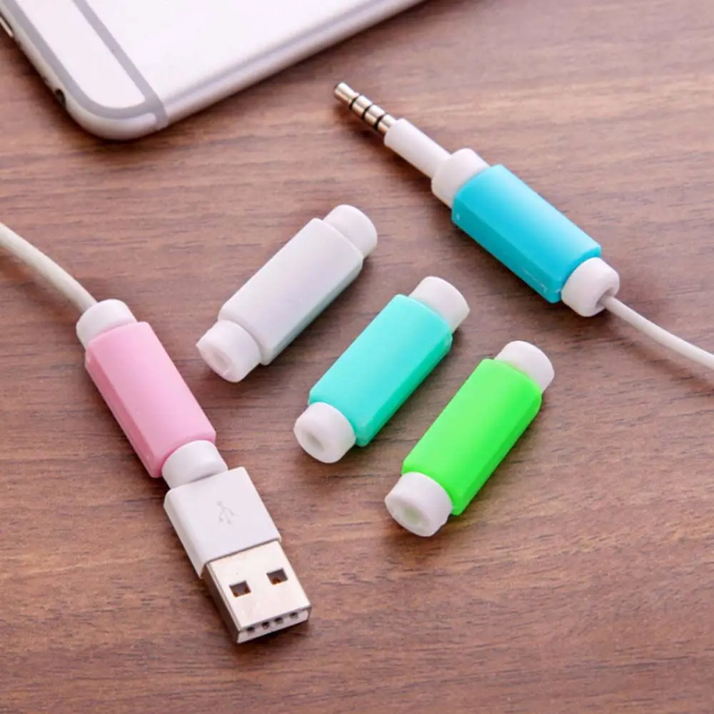 10 pcs Cable Protector Data Line Colors Cord Protector Protective Case Long Size Cable Winder Cover For Phone USB Charging Cable