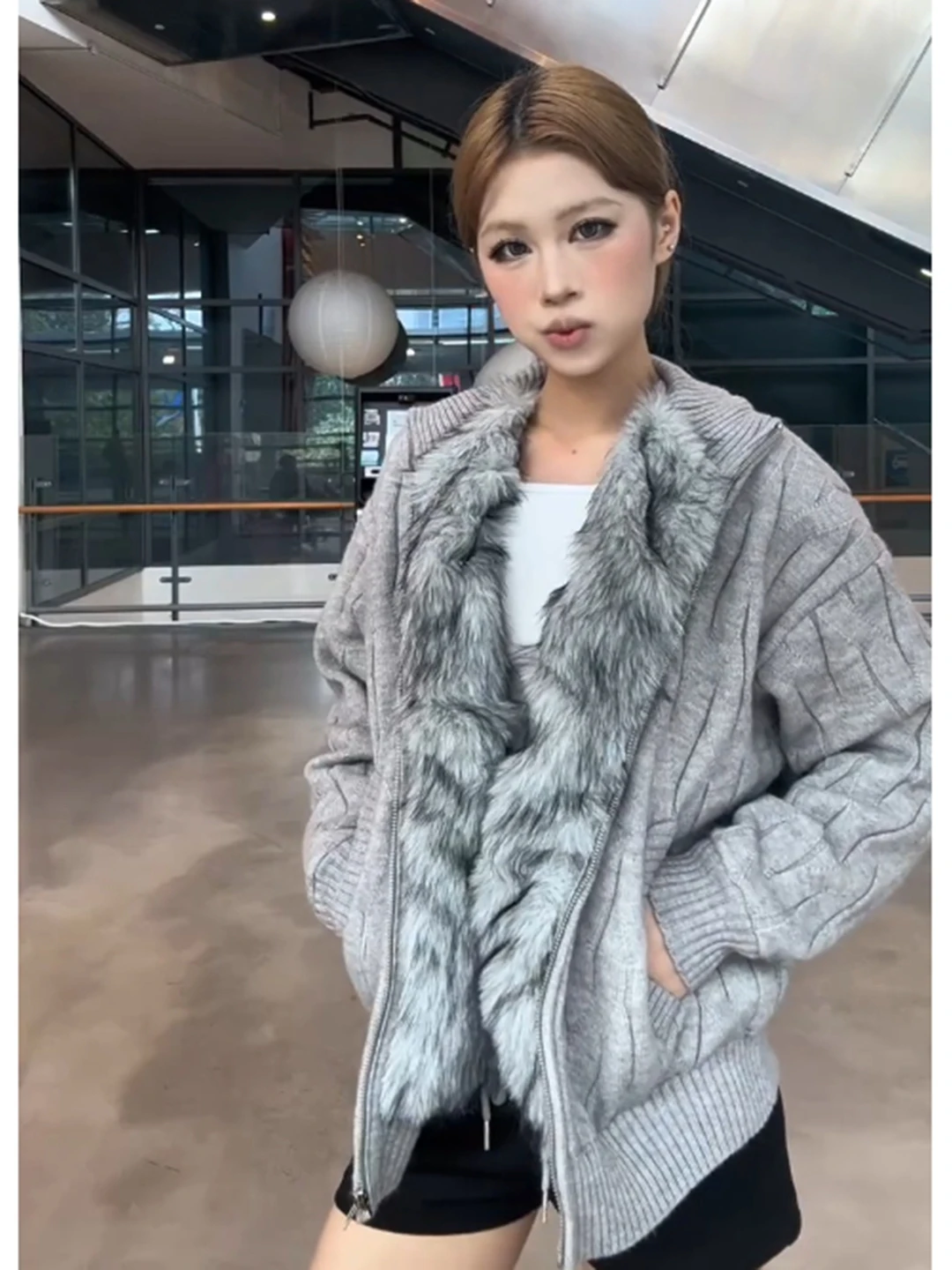 

Cleanfit ey Fce Lined Thiened Men's Cardigan Sweater American Sle Mountain Eagle Cotton Coat Thorn Twisted Flower Ja...