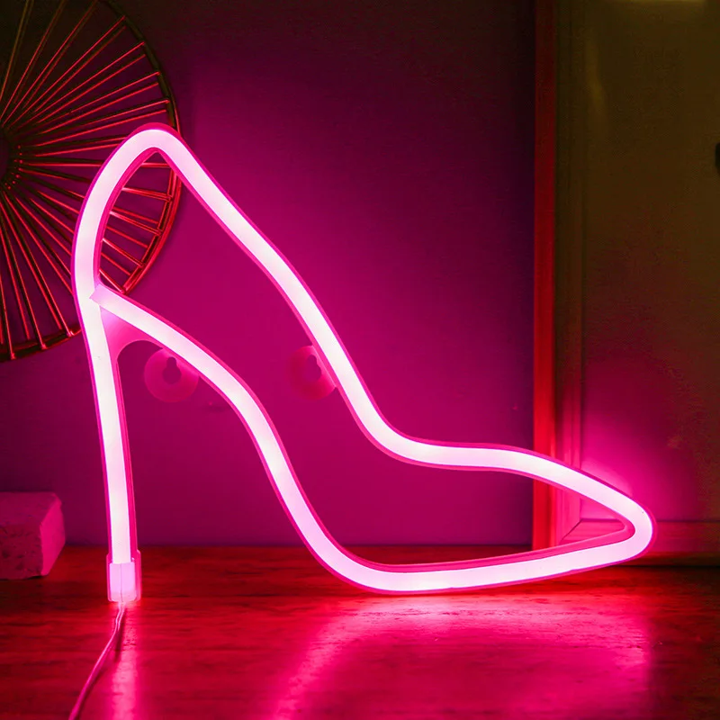 High heels LED Neon Sign USB/Battery Powered LED Light for Bedroom Room Decoration Gift Night Light Decoration Party Holiday