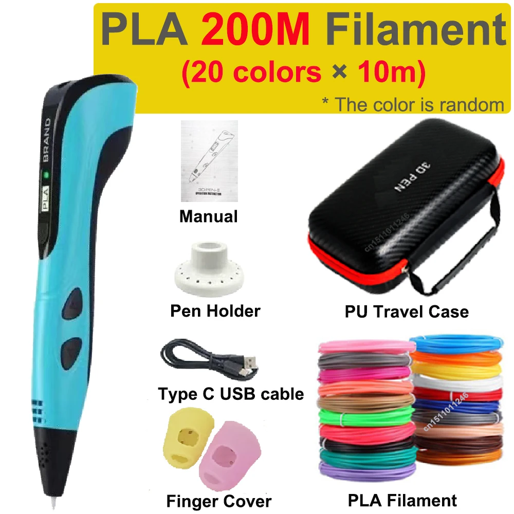 New 3D Printing Pen 3D Pen for Children 1.75mm PLA Filament DIY Drawing Birthday Christmas Gifts for Kids with Travel Case