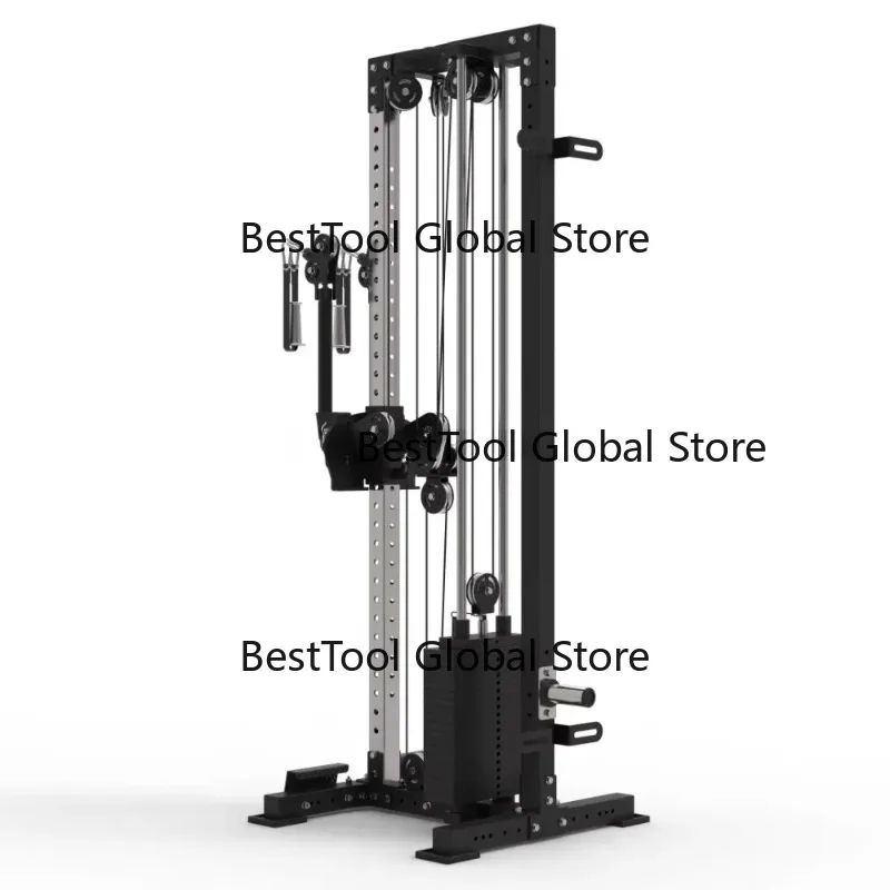 W1702A Wall Mounted Single Multi-Pulley System Functional Trainer Strength Training Cable Crossover