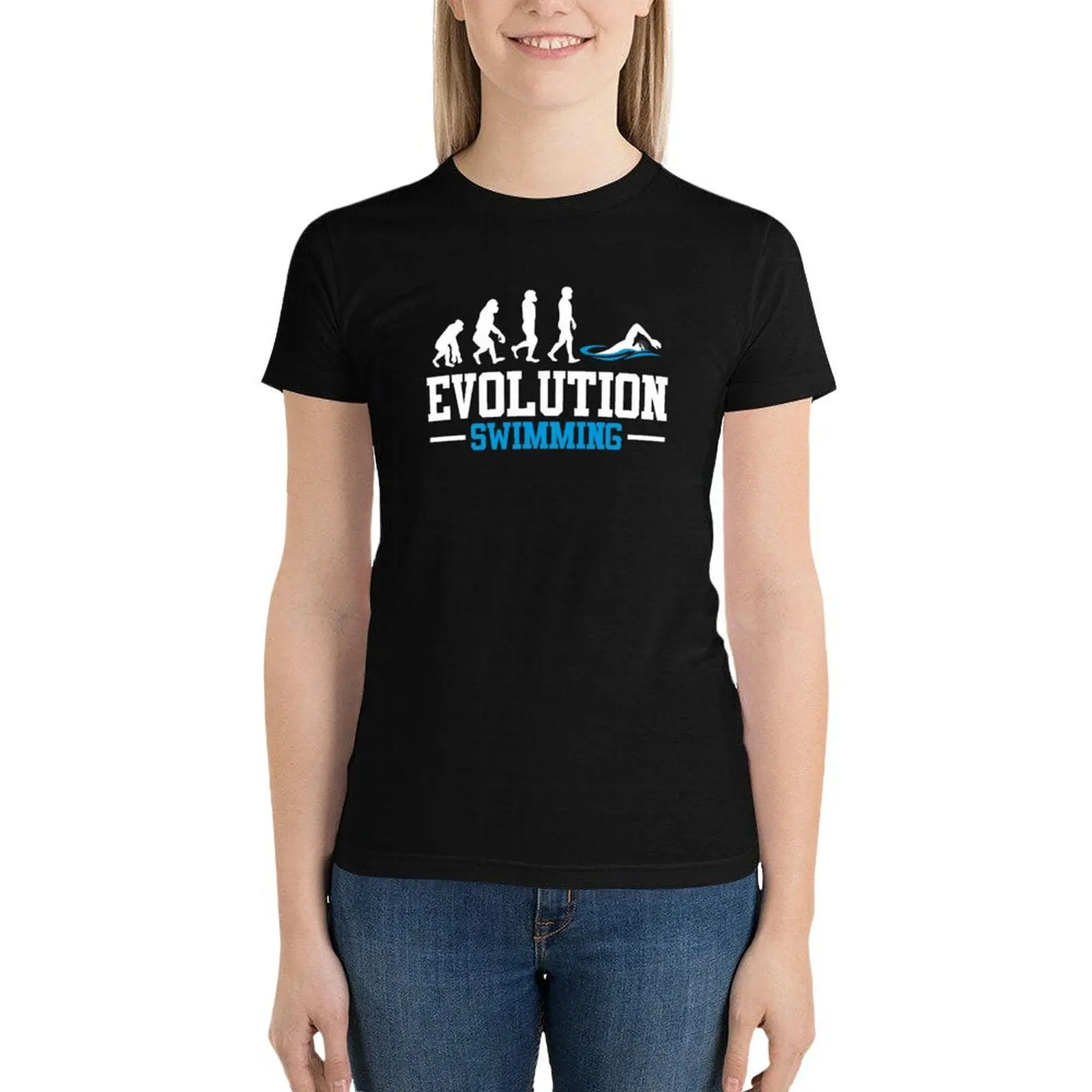 Evolution swimming T-Shirt oversized funny tops Women