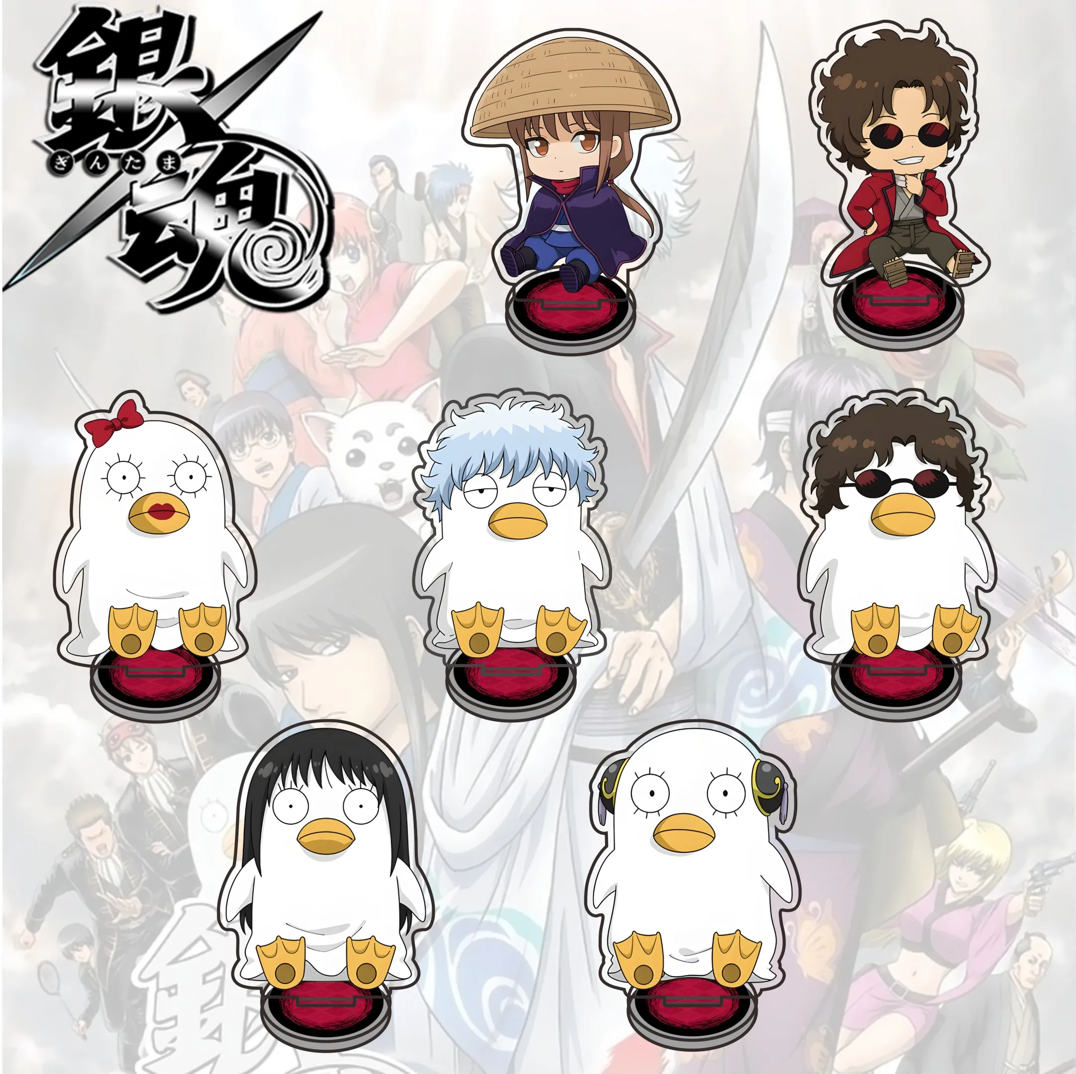 Gintama Latest 10cm Acrylic Standee Elizabeth, Lotus White Demon , Penguin Character Figure, Desk Display, Collectible Gift
