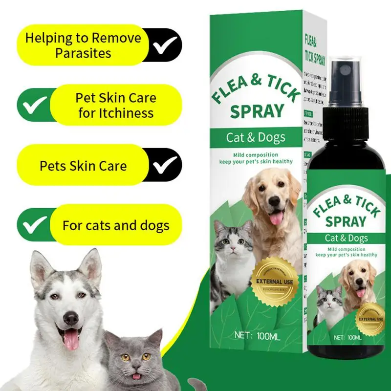 Dog Skin Spray 100ml Dog Tick Liquid Tick Prevention And Protection Portable Dog Deworming Liquid For Pet Health