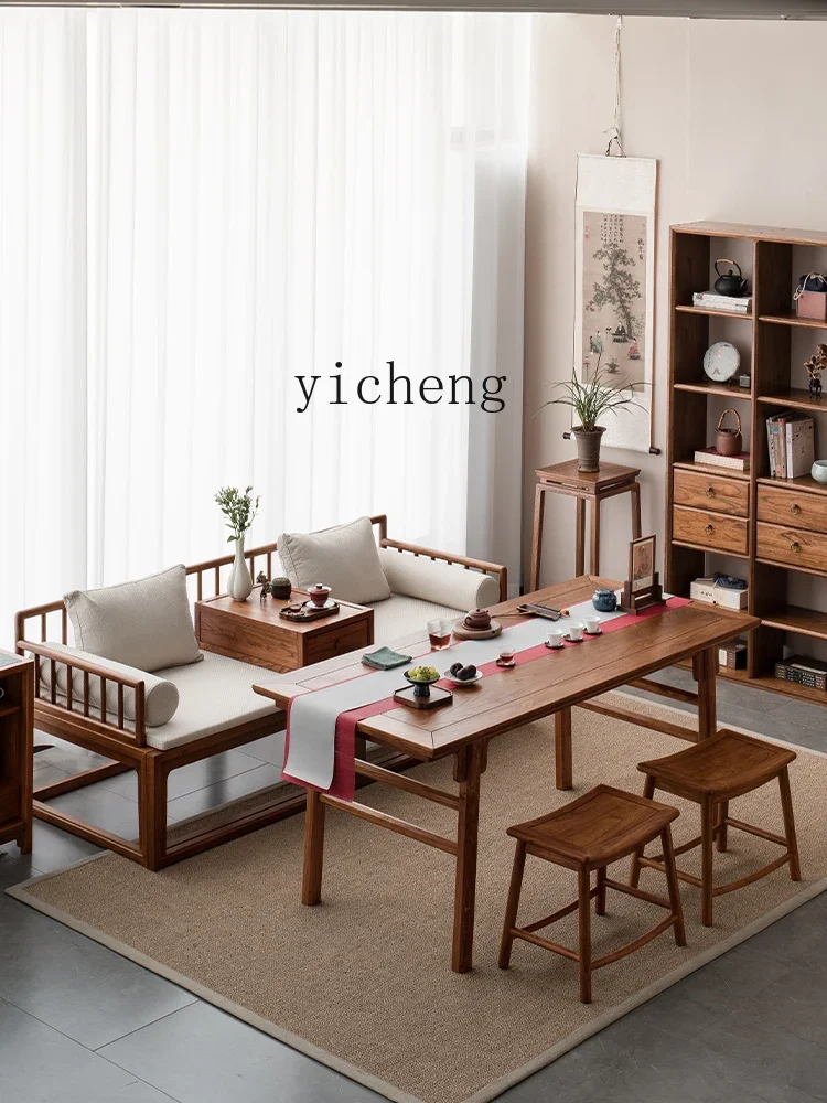 Arhat bed New Chinese all-solid wood push-pull bed Concubine couch Zen sofa bed dual-purpose