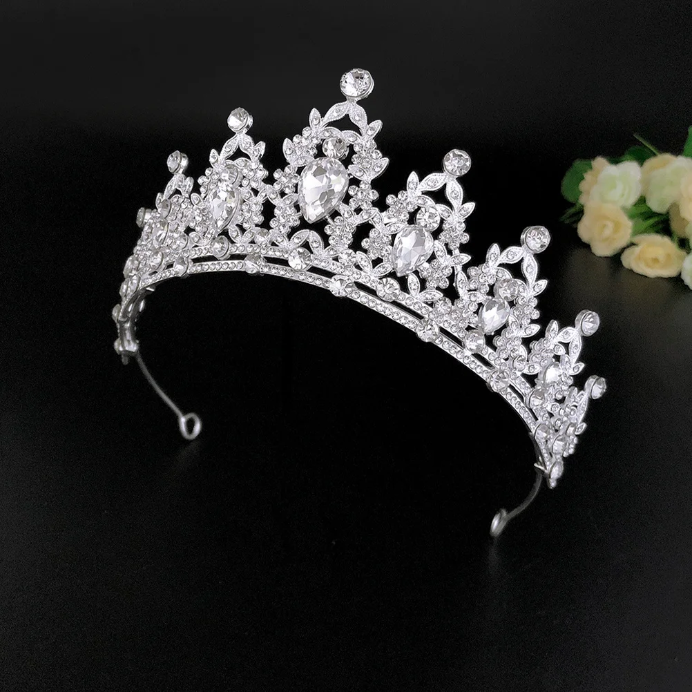 

1Set Bridal Jewelry Wedding Tiara Necklace Earrings Elegant Headpieces for Bride Wedding Accessories Crystal Rhinestone Sets