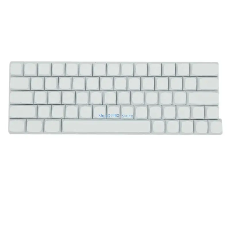 L4MA 64pcs Keycaps XDA Profil PBT Minimalis Putih Keycaps Untuk Keyboard Mekanik