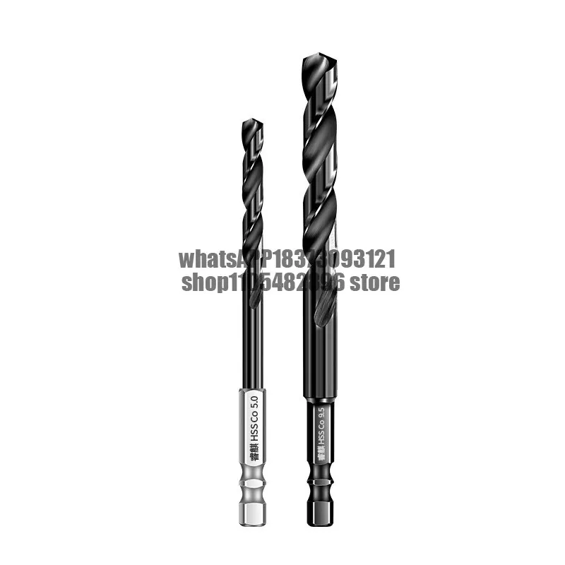 Nano-coated stainless steel special hexagonal shank containing cobalt twist drill bit punching steel metal high hardness hand