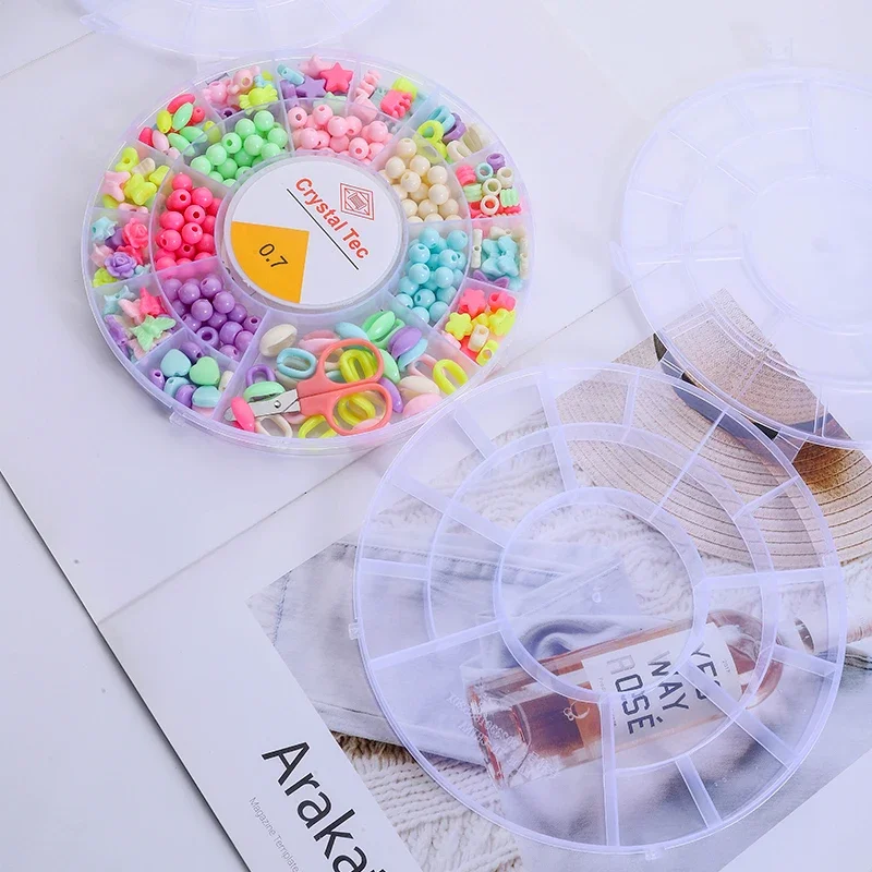 

20 Compartments Plastic Clear Round Storage Case Box Craft Gem Beads Stones Display Organizer Container Jewelry Box Fishing Box