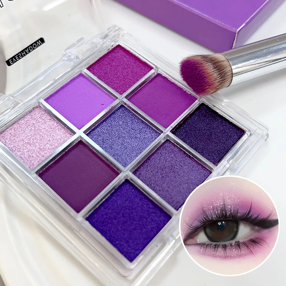 Rauchschwarze Lidschatten-Palette 9 Farben wasserdicht matt schimmernd Lidschatten Make-up langlebige hoch pigmentierte Puder kosmetik