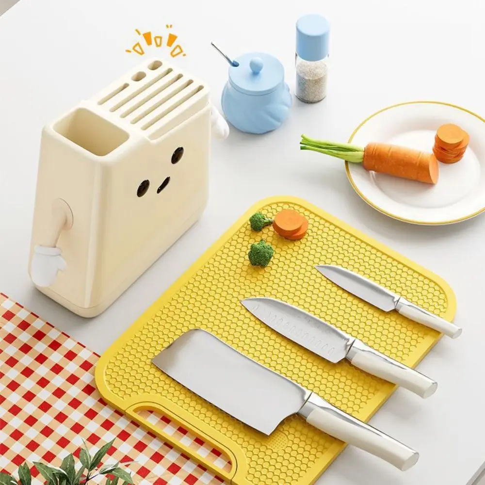

Stable Knives Storage Rack Anti-slip Large Capacity Chopstick Bucket Space Saving Plastic Cutlery Drying Rack for Home