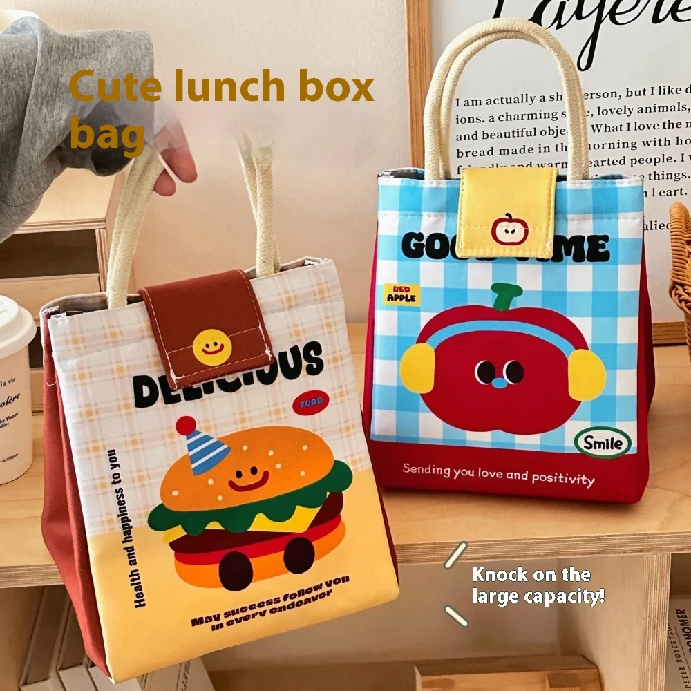 

Cute Lunch Bag for Work - Large Insulated Thermal Tote with Handle, Leakproof Food Container Carrier for Office, School, Picnic