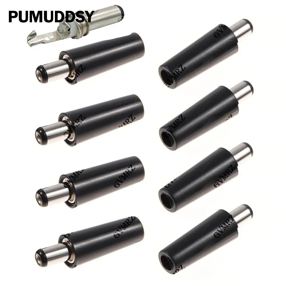 10PCS 5.5*2.5mm 5.5x2.1mm DC005 DC power plug Male round plug Wire welding type Wiring welding head 5.5*2.1mm DC-005