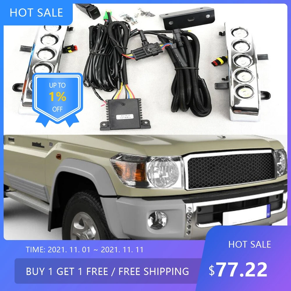 

auto bumper headlight for Cruiser Prado daytime light 2007~2011y auto accessories LED headlamp for cruiser prado fog light