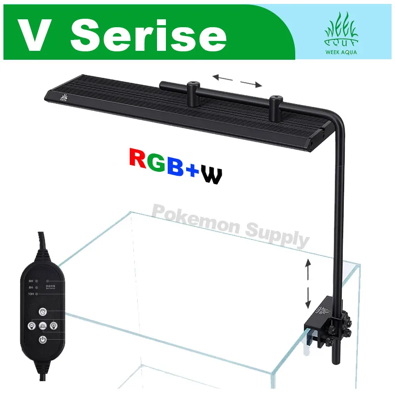 

Week Aqua V Series 3.0 RGB W LED Aquarium Light with Cycle Timer, Stepless Dimmer, Lamp for Freshwater