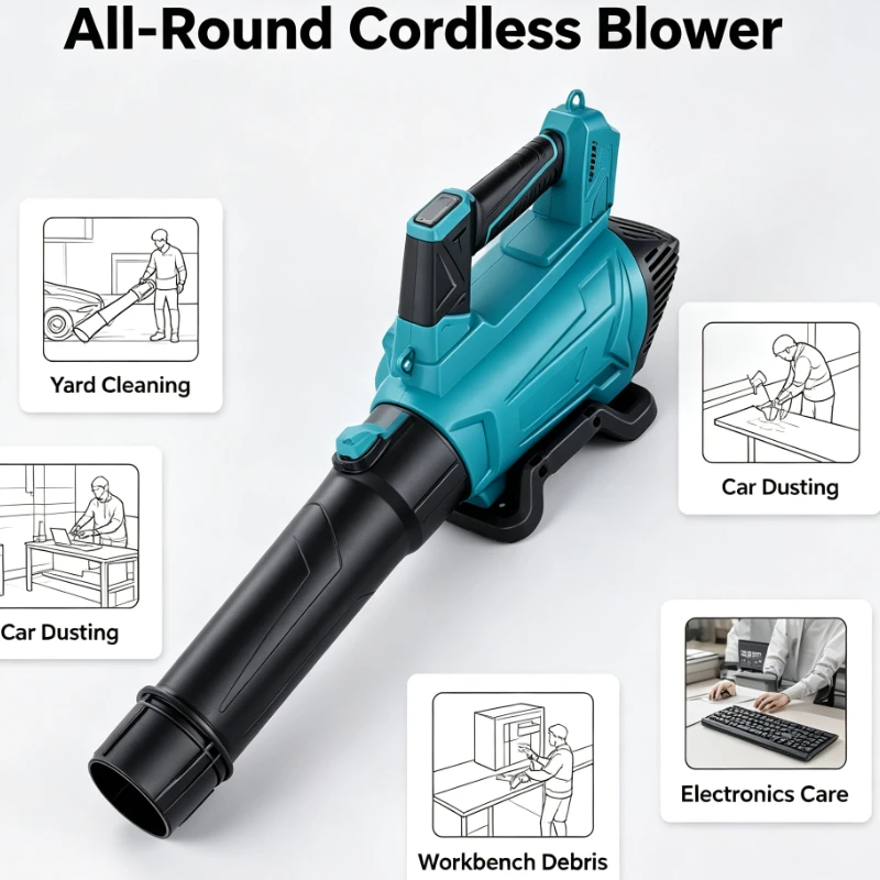 High Power Electric Blower With Detachable Nozzle For Industrial And Home Debris Clearing Tasks