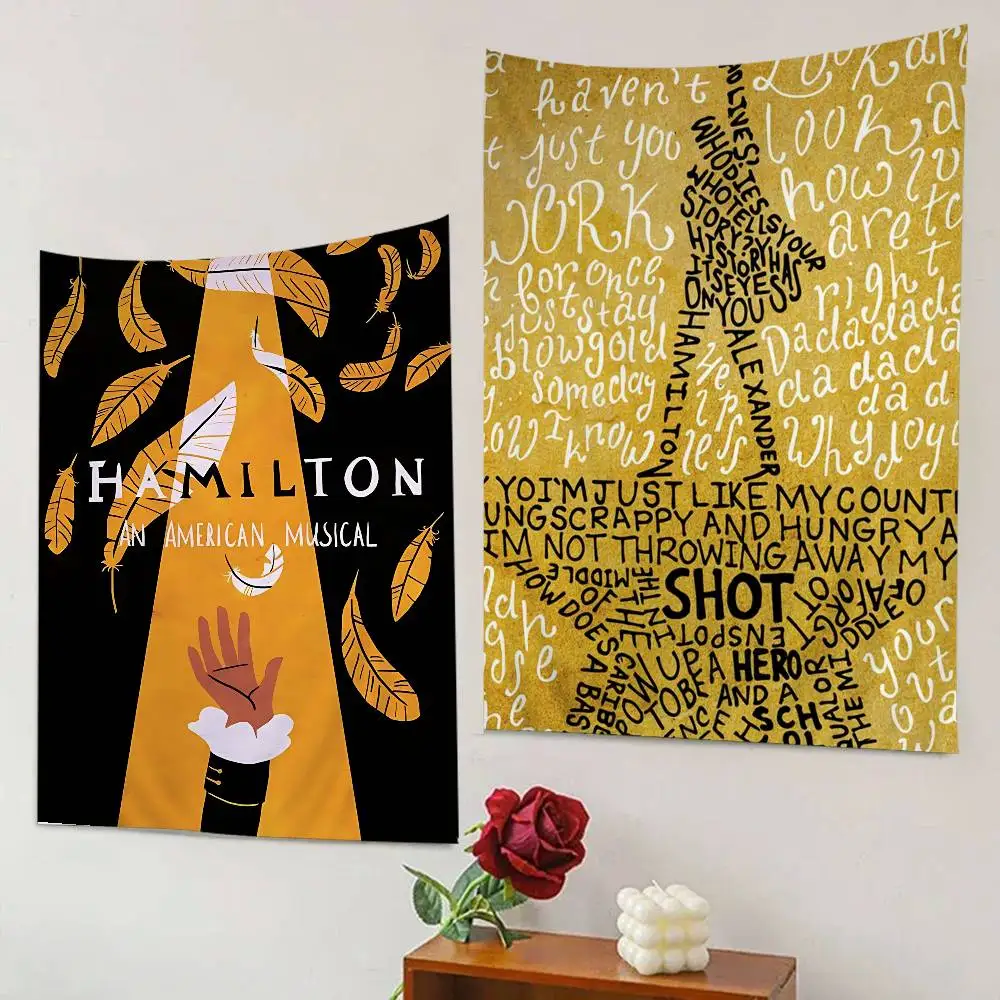 Classic Musical Theater H-Hamilton Chart Tapestry for Living Room Home Dorm Decor Art Home Decor