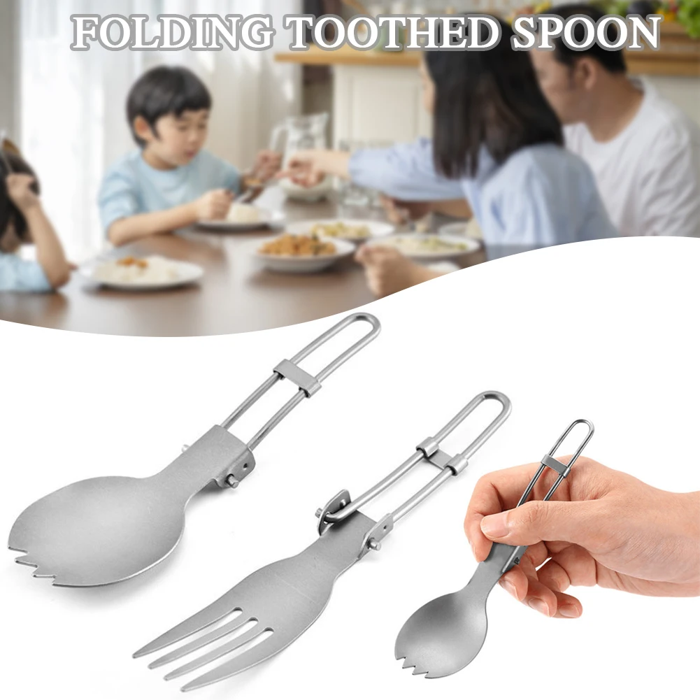 Titaniums Forks Spoon Dinnerware Portable Multipurpose Cutlery For Camping Hiking