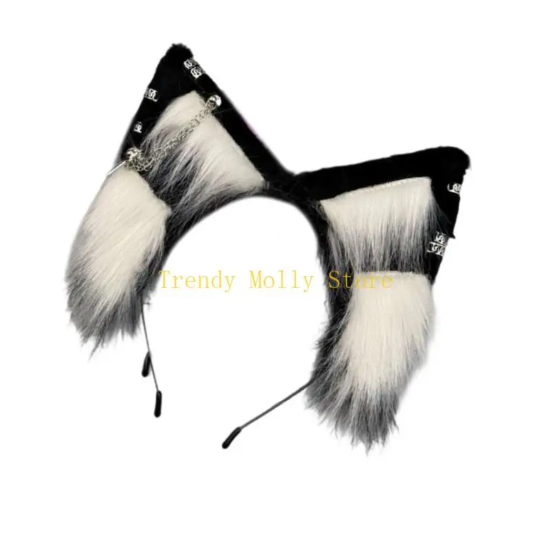 ที่คาดผมหูสัตว์ตุ๊กตา N5KB สำหรับเครื่องแต่งกายฮาโลวีนบทบาทเล่นอุปกรณ์เสริมงานปาร์ตี้