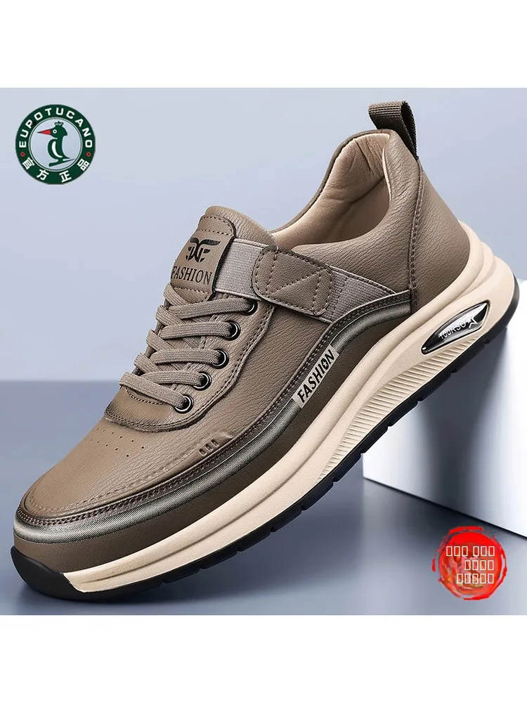 

Мужские повседневные кожаные туфли Soft Bot: дышащие, удобные, противоскользящие, модные, в европейском стиле Woodpeer