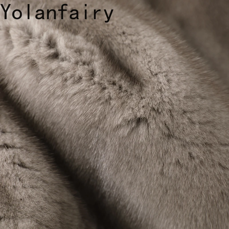 YOLANFAIRY 高品質 ミンクファーコート レディース 秋冬 天然毛皮ベスト ノースリーブ Oネック ショートファーベスト 2025
