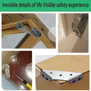 10/1 set of stainless steel corner brackets, furniture angular shelf connector, cabinet holder, fixing structure, screw strap with screw 6 Main Sales Single Metal - №5