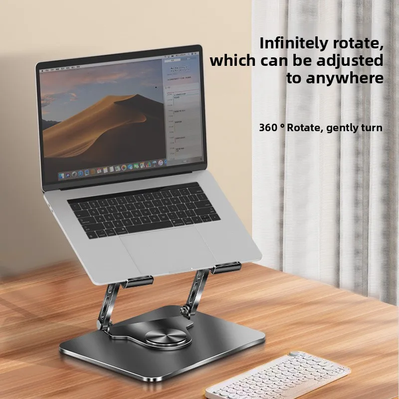 360 Degree Rotating Carbon Steel Laptop Stand Desktop Heightening Cooling Computer Stand Multifunctional Computer Holder