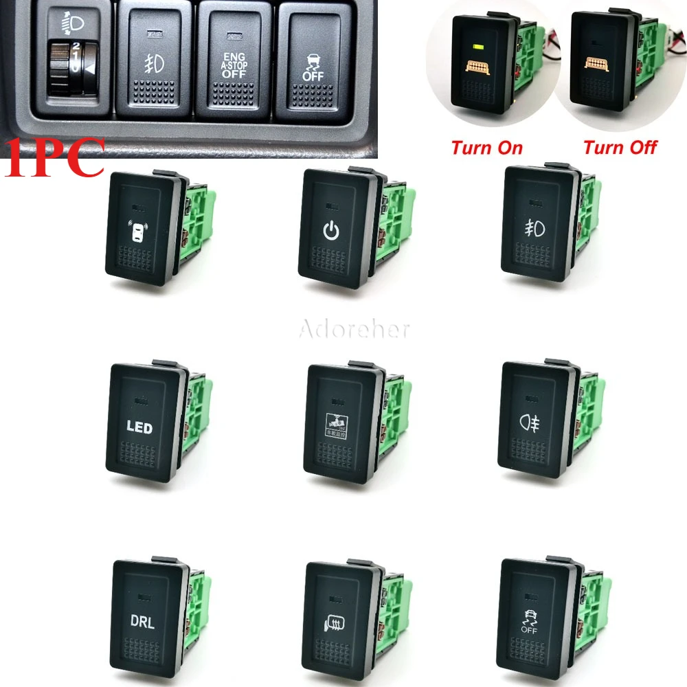 1PC Fit for Suzuki SX4 Swift Grand Vitara 2006-2012 Car Switch LED Fog Light Power on Off DRL Radar Switch Button with Cable
