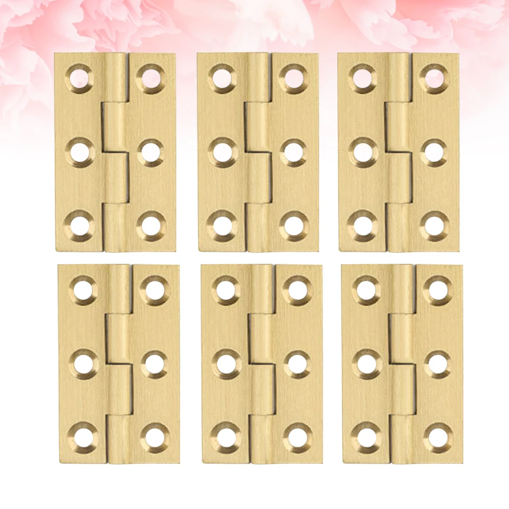 

6 PCS Pure Copper Hinge Practical Mute Door Hinges Cabinet Jewelry Box for Bearing