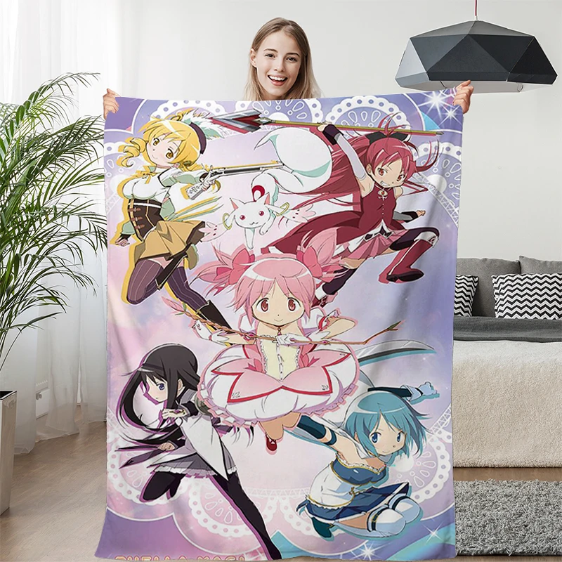 Anime Nap Blanket Sofa Winter Warm A-Madoka A-Magica Bed Fleece Camping Fluffy Soft Blankets King Size Microfiber Bedding