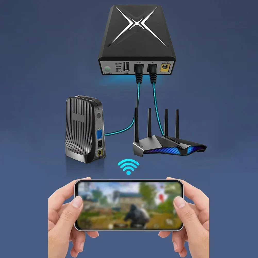 Power Outages Mini UPS Battery Backup 10400mAh UPS Easy To Carry Long-lasting Power Reliable Power Backup For Router