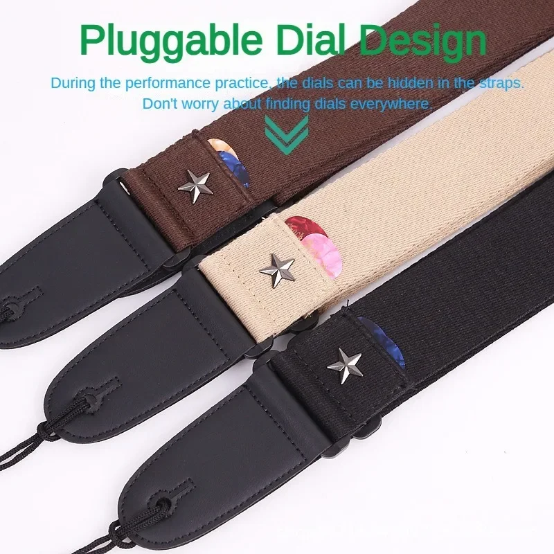 Electric Guitar Strap Acoustic Folk Guitarra Belt Straps Guitar Straps Pick Pocket Guitar Accessories,Thicken the mesh paddles