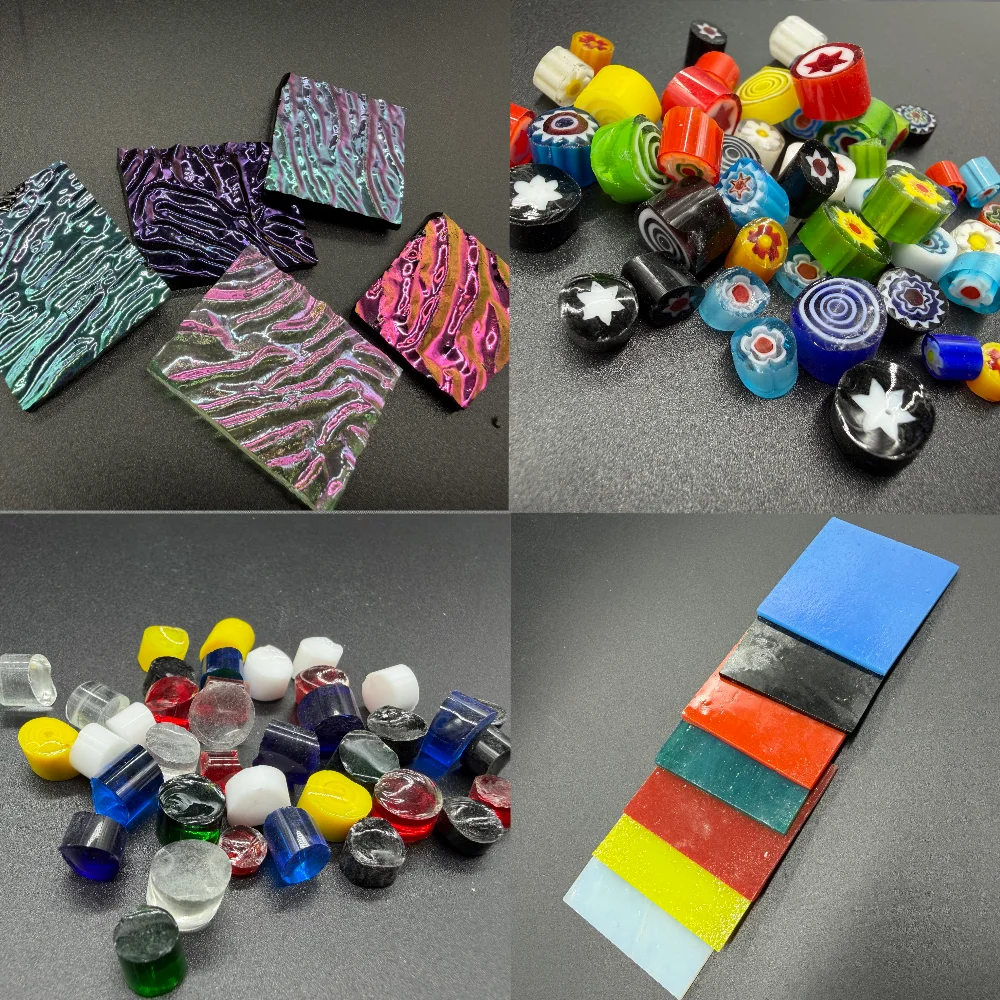 

Coe90 Fusing Glass DIY Materials Dichroic Millefiori Confetti Opal Glass for Microwave Kiln