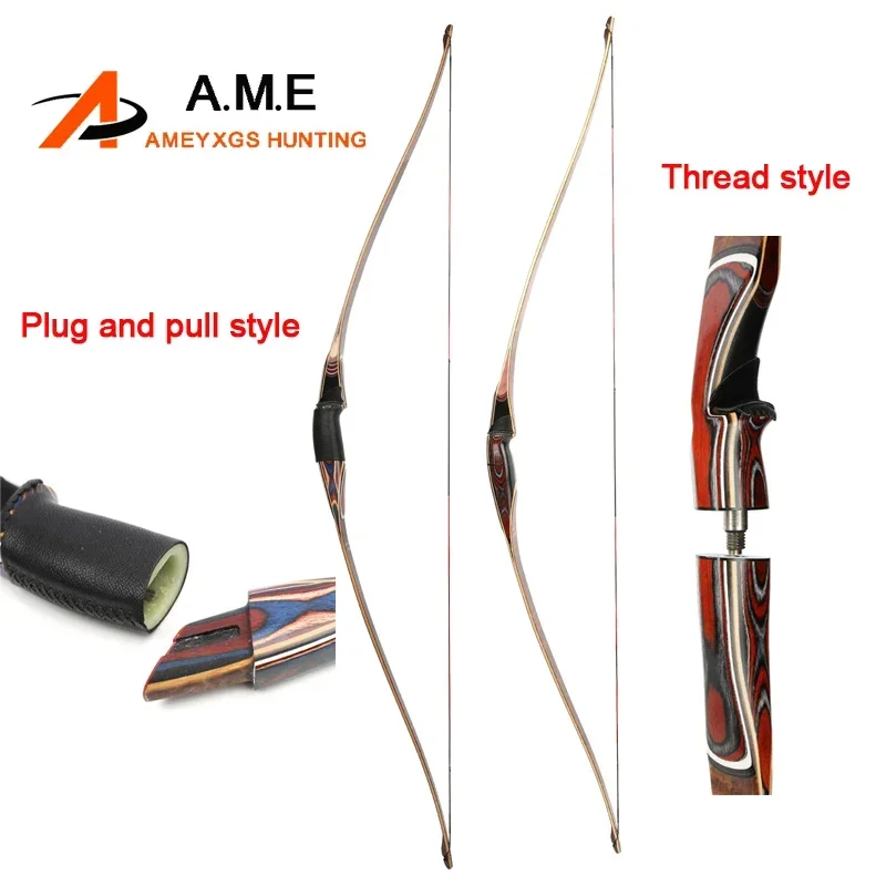 

60" Traditional Bow Archery Longbow 20/25/30/35/40/45/50/55lbs Detachable Recurve Bow Right Hand for Outdoor Shooting Hunting