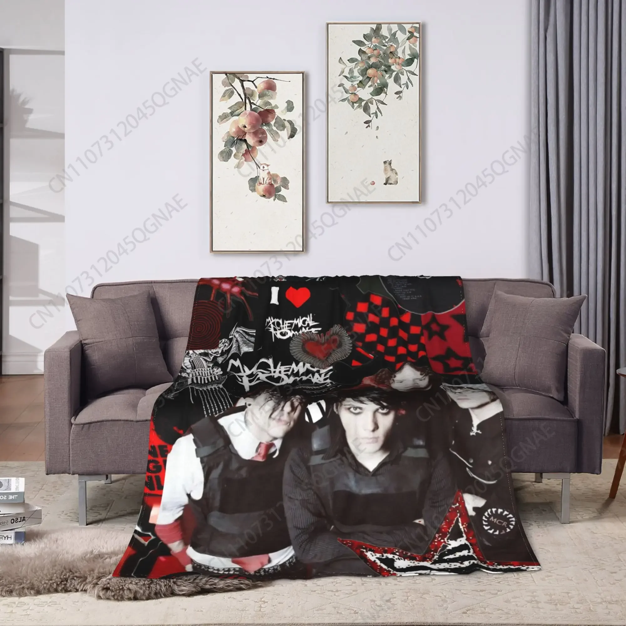 Custom My Chemical Romance Blankets Music Soft Aesthetic Plush Bedding Throws For Couch Sofa Bed Decorative Flannel Bedspread Be