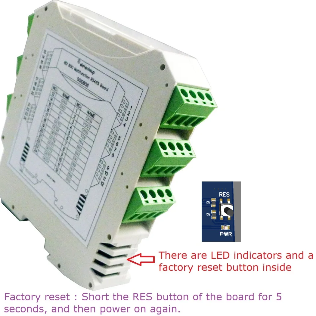 Imagem -06 - Barreira de Segurança Digital 8ch dc 730v Rs485 Optoacoplador Entrada Darkingtube Módulo de Saída Modbus Rtu Placa de Expansão Plc