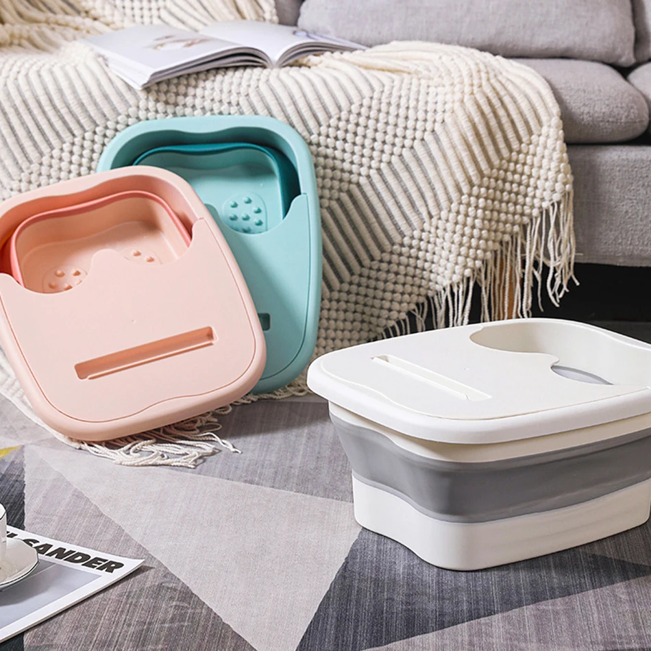 Portable Footbath Massage Bucket Easy To Store Foot Soaking Bath Tub Folding Basin for Winter warmth Relaxing and Pain Relief - view 3