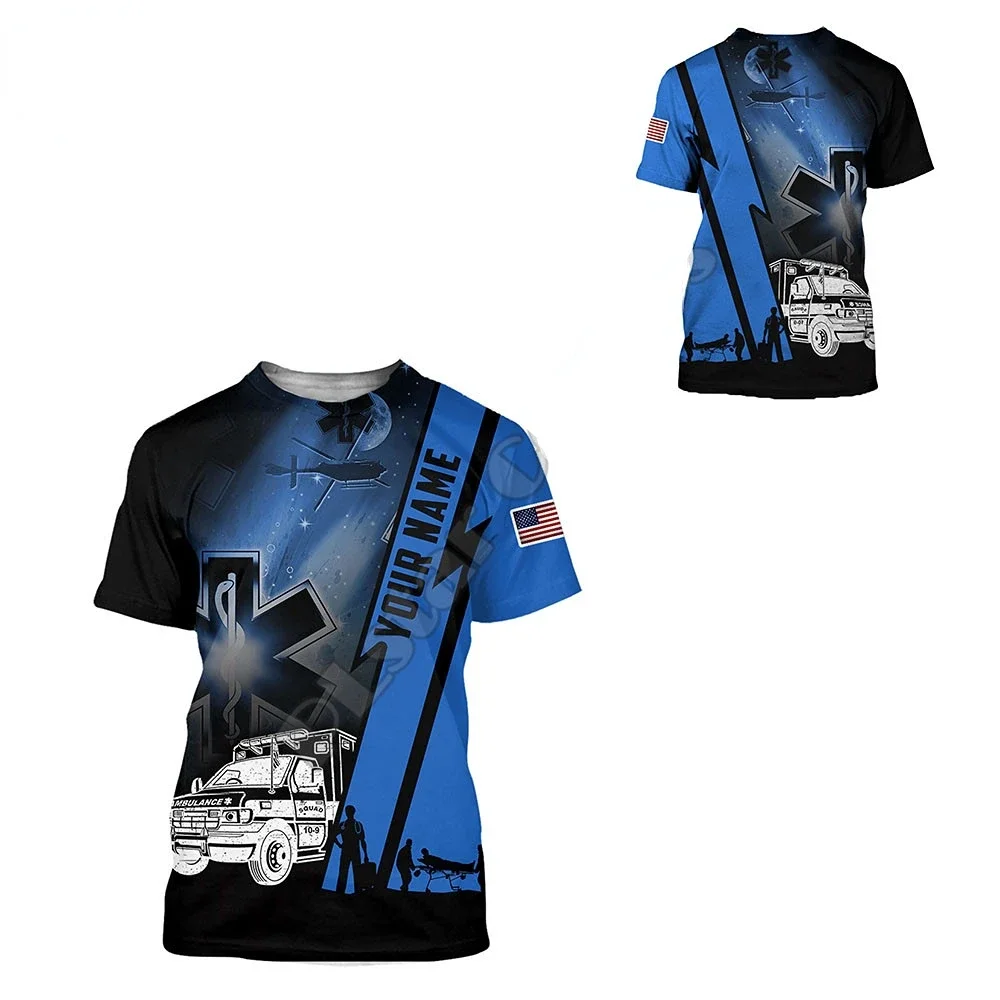 2023 Popular Emergency Medical Service Casual Street Clothing Cosmos 3D Men's and Women's Short-sleeved 3D Printed T-shirt 6XL