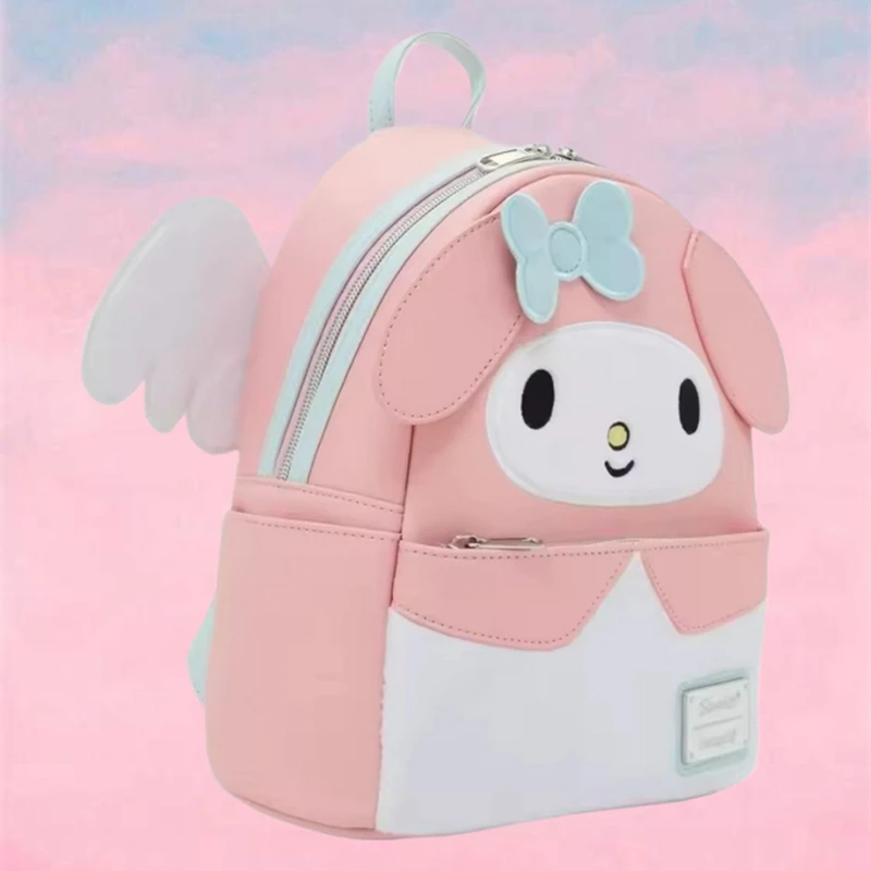 

Sanrio Holiday Snow Angel Glitter Mini Backpack Christmas Lilo & Stitch Women PU Leather Double Shoulder Bag Cartoon Tigger