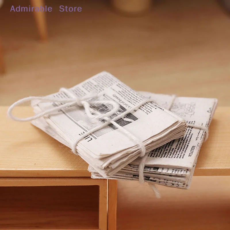 w1/12 Dollhouse Miniature Retro Newspaper Set Simulation Model Toys Home Furniture Accessories