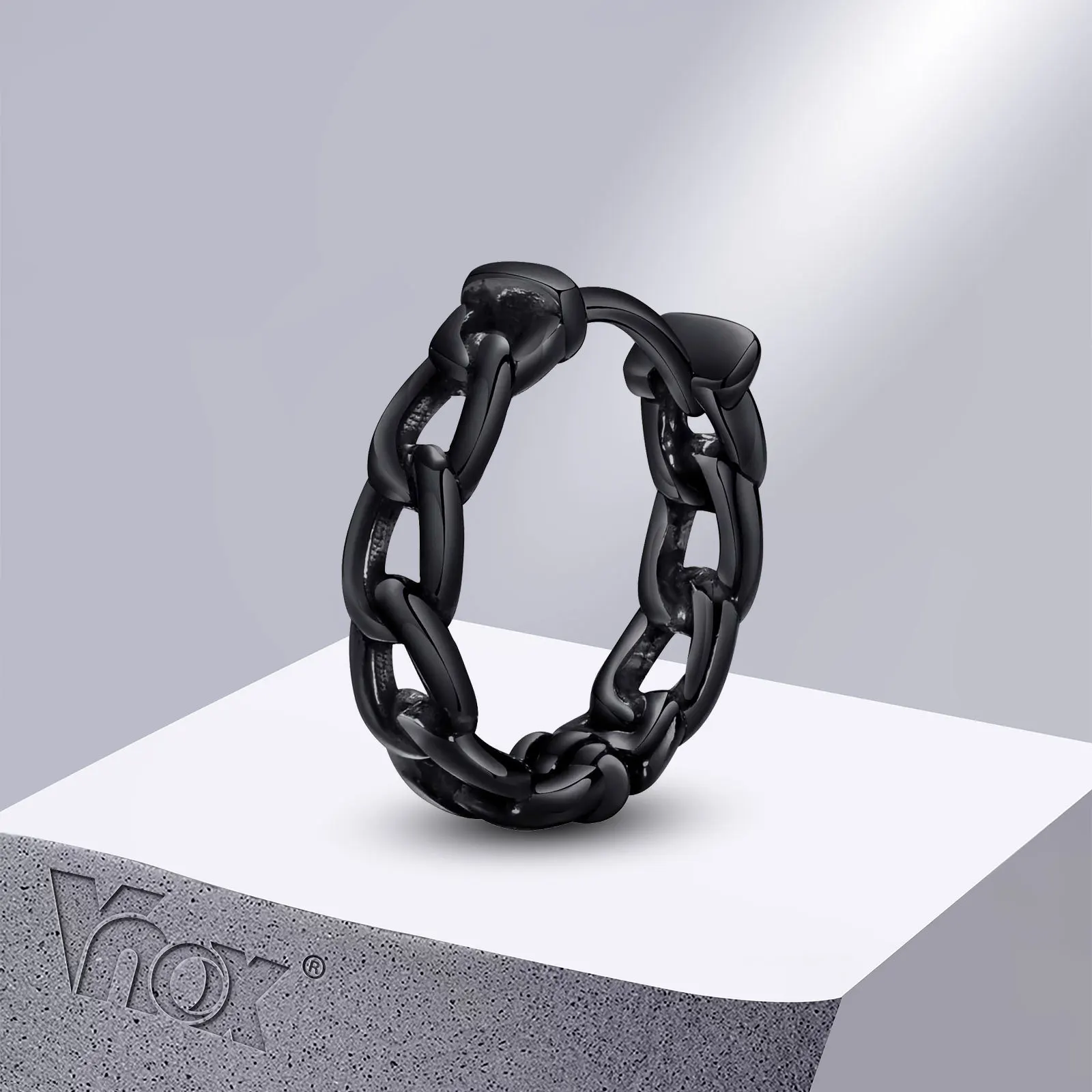 Vnox Antique Style Chain Hoop Huggie Earrings for Men Boys, Anti Allergy Stainless Steel Round Ear Clips,Rock Punk Male Jewelry