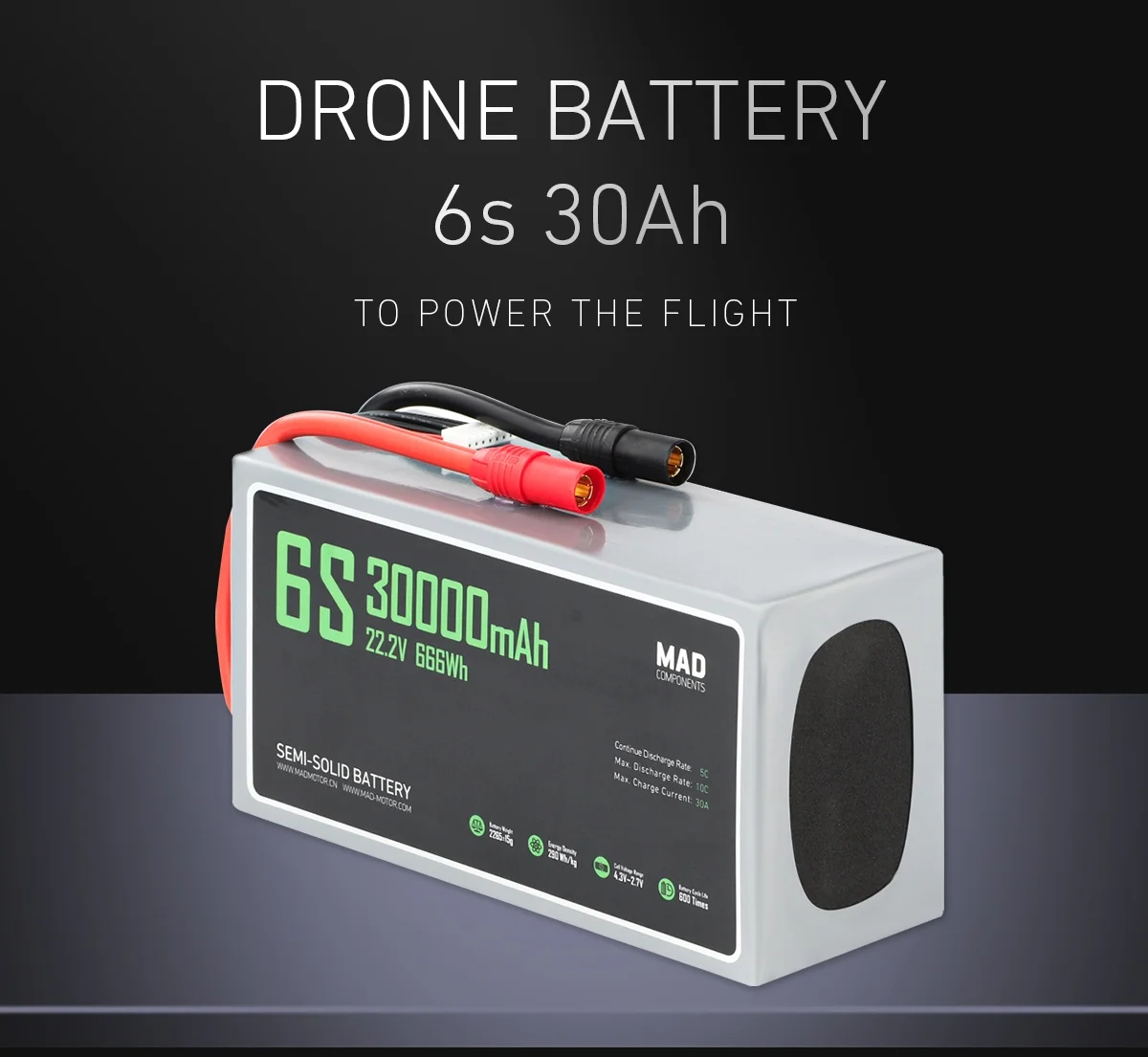 ATV 6S 30Ah High Power Drone Solid State Lithium Battery 6s Lipo 10000/16000/22000/23000/30000mah 22.2v 100c view 6