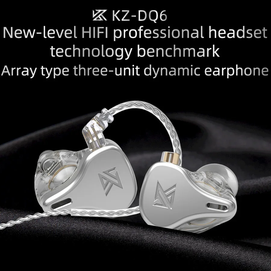 KZ DQ6 3DD Dynamic Drive Unit in Ear Earphone HiFi Music Sports Headset with 2PIN Cable KZ EDX ZSN PRO ZSX DQS ZVX ZEXPRO