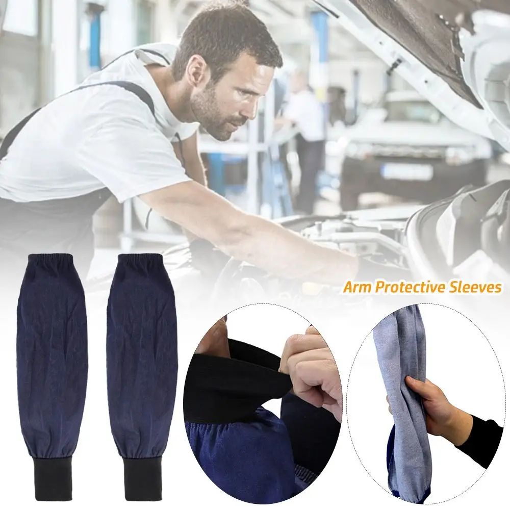 Thickened Arm Protective Sleeves Cut Resistant Heat Protection Denim Lengthen Sleeve Anti-scalding Denim Oversleeve