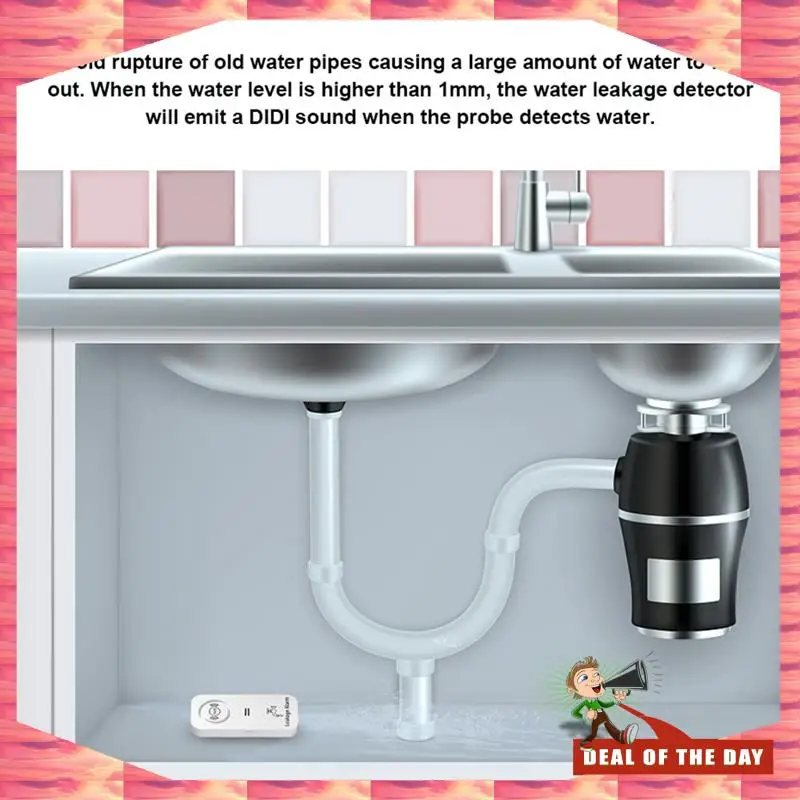 تسليم 24 ساعة مستشعر المياه 90Db إنذار كاشف تسرب المياه تنبيه مراقبة التسريبات والتنقيط إنذار لقاعدة الحمام المطبخ