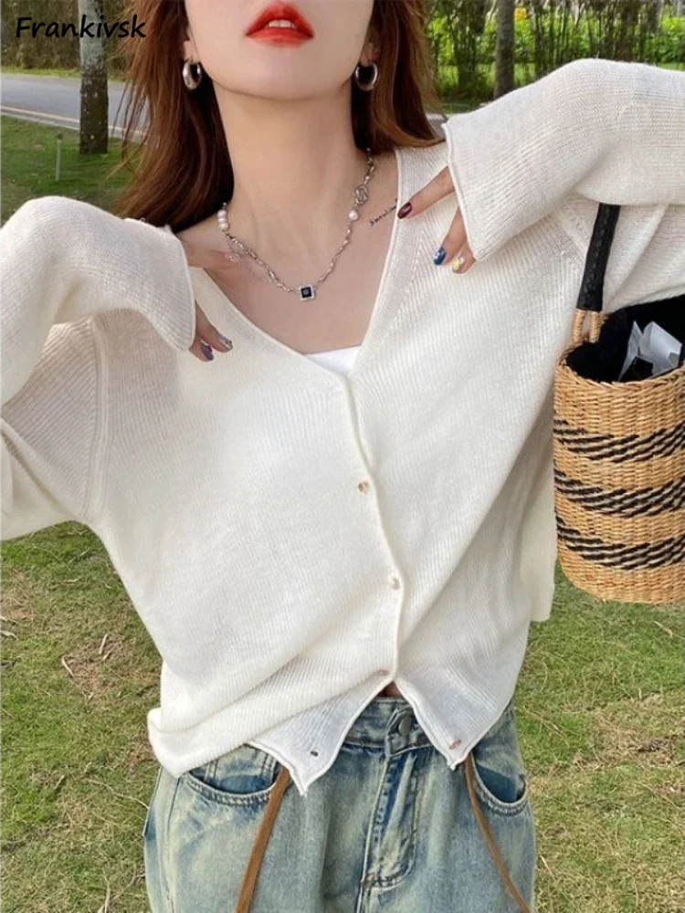 

Shirts Women Solid Sun-proof Elegant Leisure Spring Cropped All-match Popular Classic Basic Streetwear Simple Bright Stylish